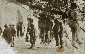 The post Civil War Jim Crow Era in the South... a time of lynchings, of terror campaigns conducted by men in white robes.